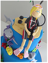 Scuba Diver Novelty Birthday cake